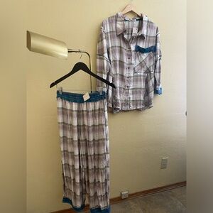 Anthropology, Fallin for Flannel Lounge Top+Pants Oversized